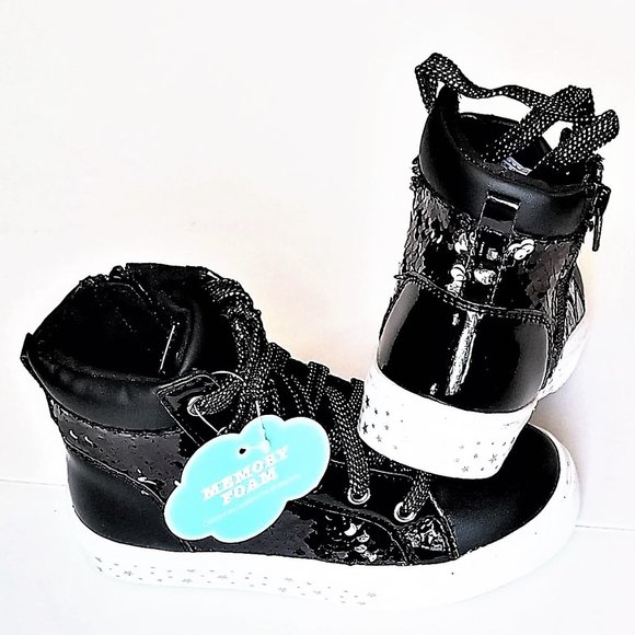Girls High Top Sneakers Lace/Zip Various Sizes NWT - Picture 5 of 15